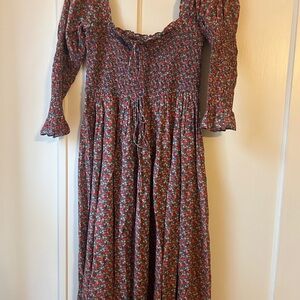 Doen Bijou Floral Long-Sleeved Dress Sz L
